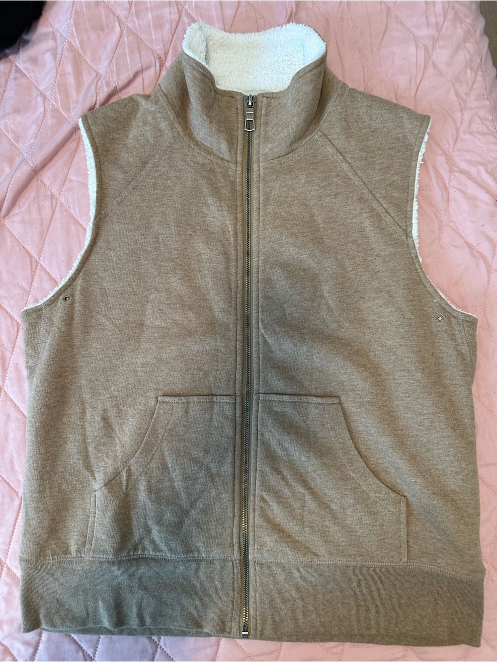 Jones New York Tan Sherpa-Lined Zip Vest for Kids